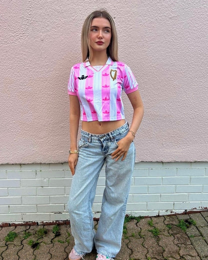 Cropped Claddagh Jersey - Pink (PRESALE)