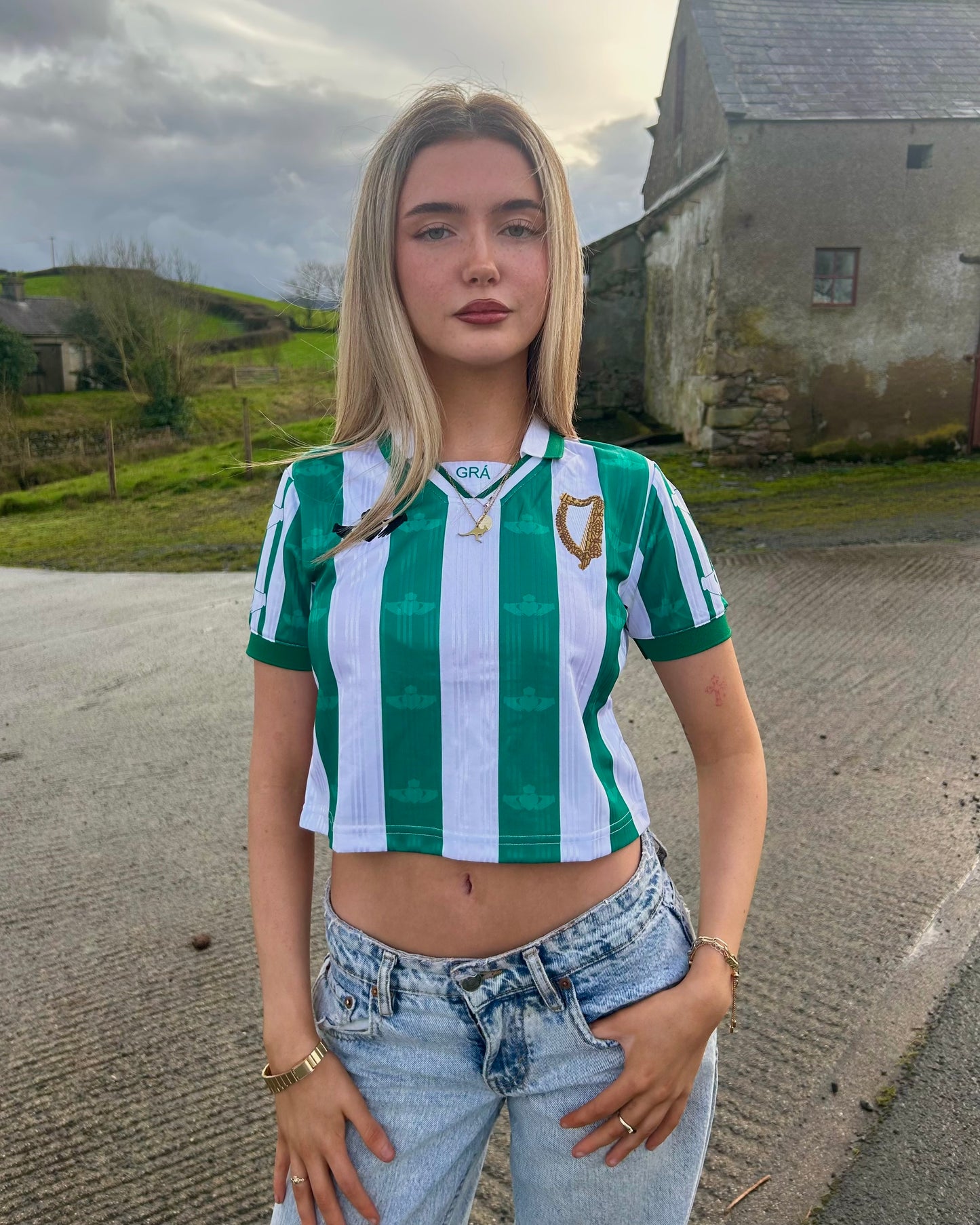 Cropped Claddagh Jersey - Green (PRESALE)