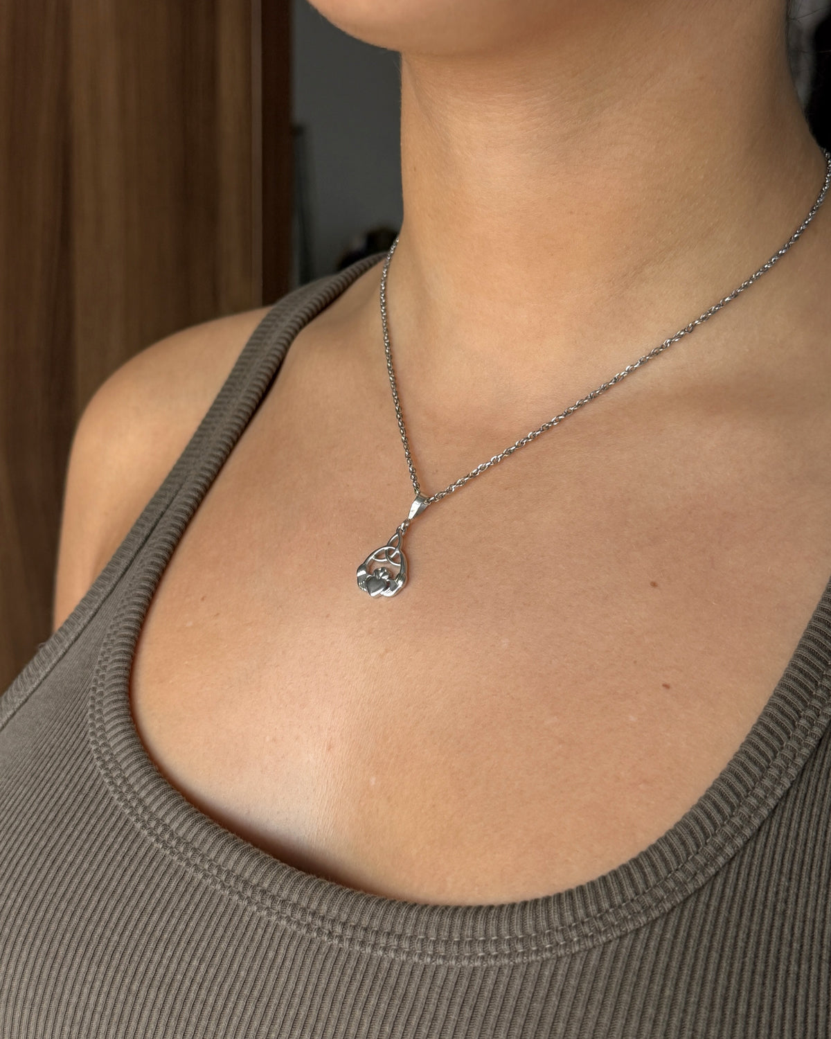 Claddagh Neckalce - White Gold (Sample Sale)